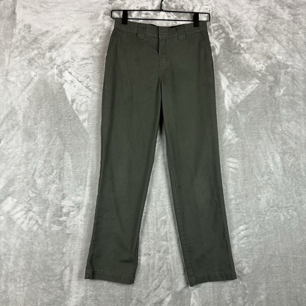 Dickies Flex Pants Boys 12 Olive Green Sim Taper